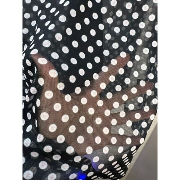 Lynn Ritchie Silver Black Polka-Dot Blouse See Through Large - Picture 5 of 5